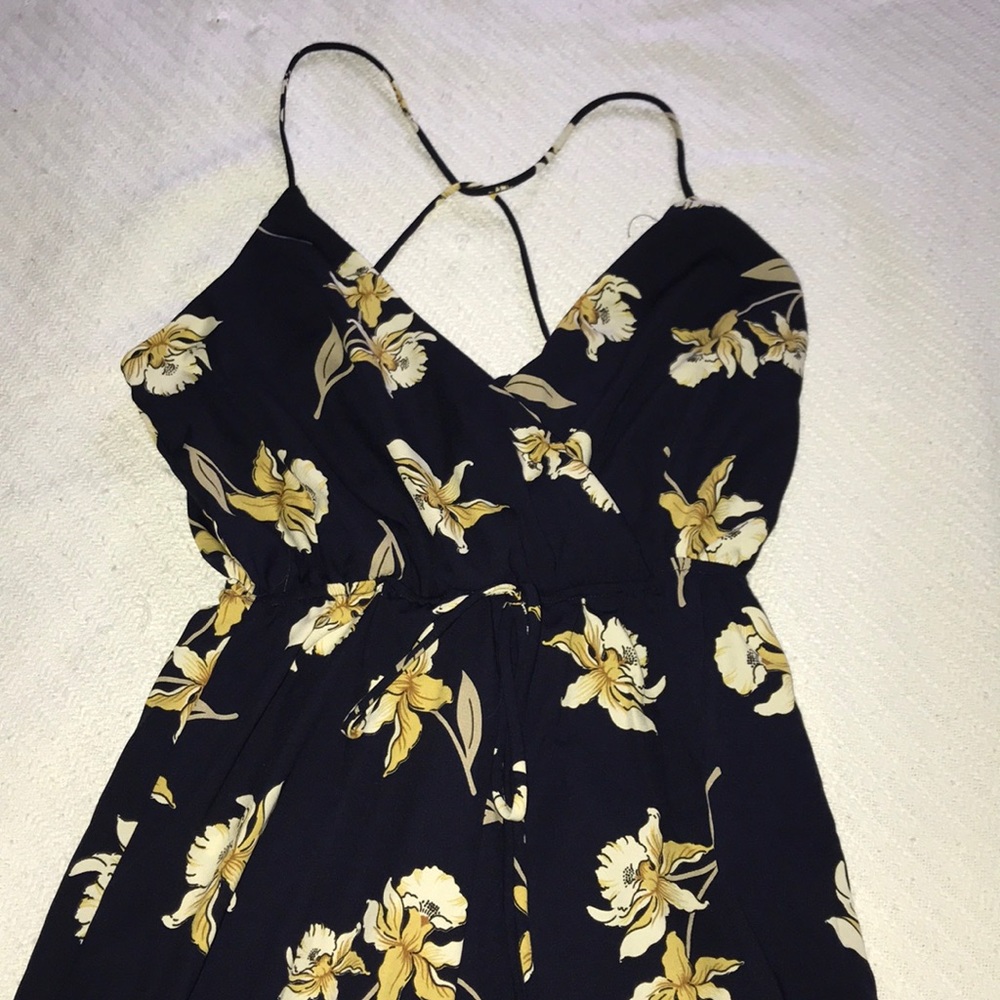 Navy Floral Jumpsuit